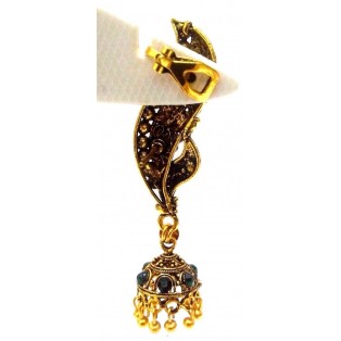 EAR CUFF Golden Oxidized Earring Jhumka Jhumki Ethnic Jewelry Long Dangle E43